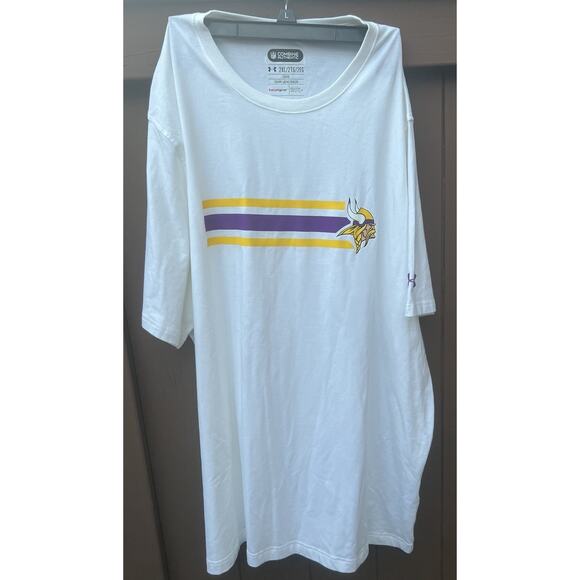 Under Armour NFL Minnesota Vikings Authentic Combine Tee Shirt White XXL - Picture 1 of 10